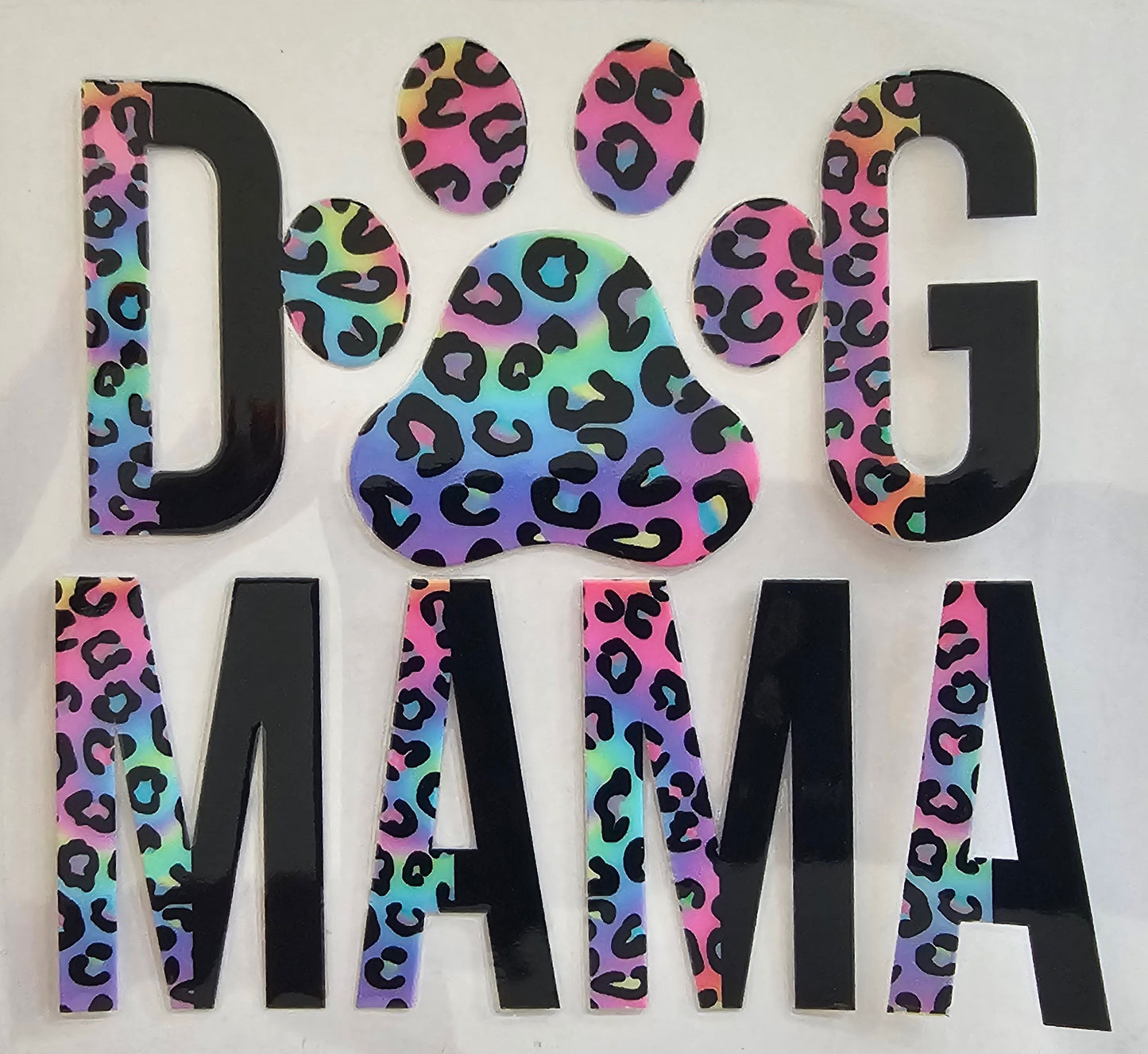 Dog mama rainbow leopard
