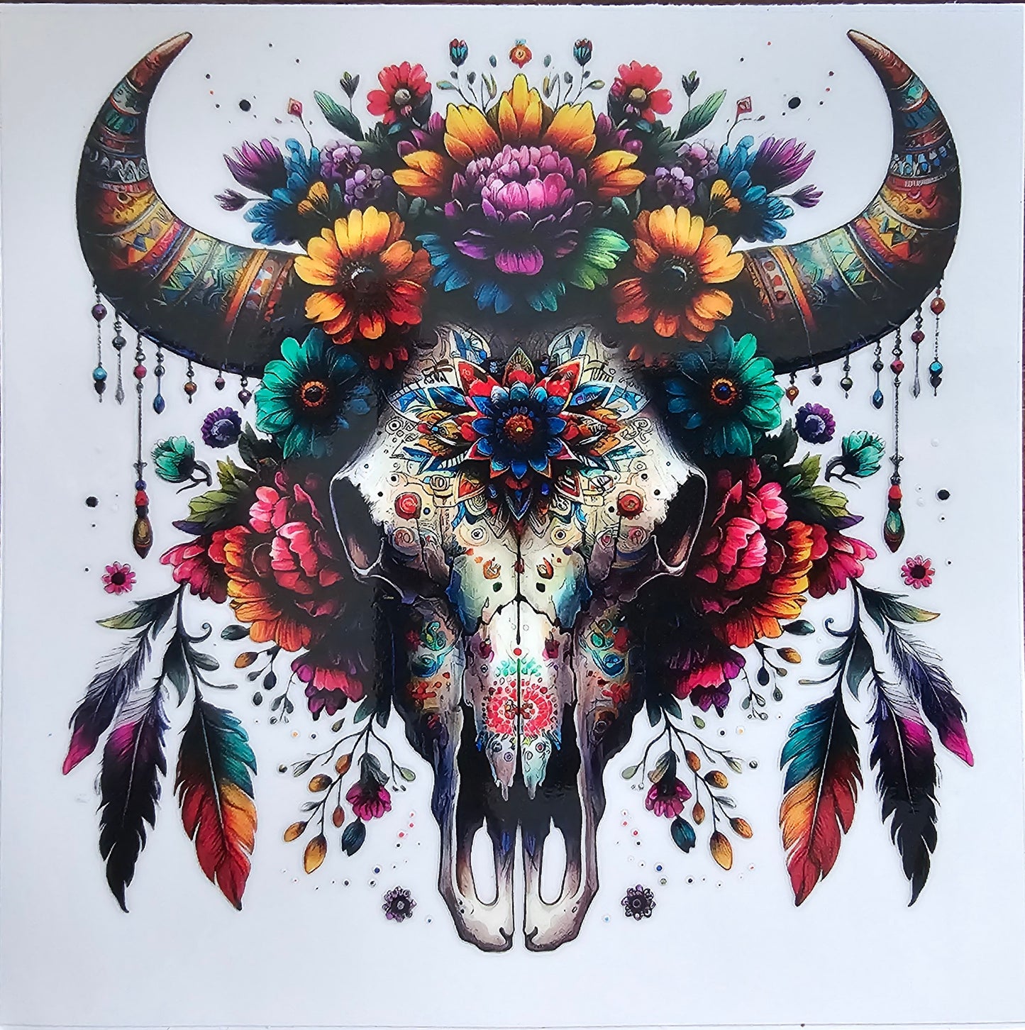 Floral steer skull