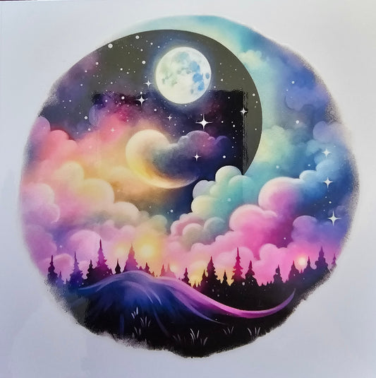 Full moon with mountains