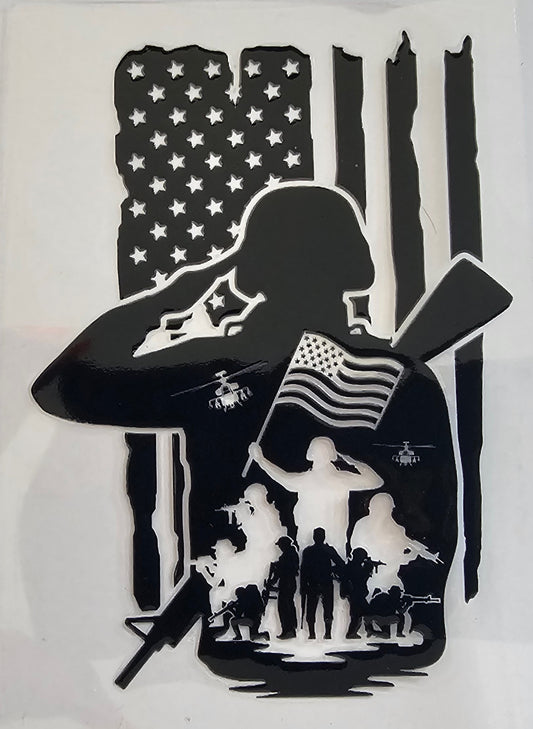 Military salute flag