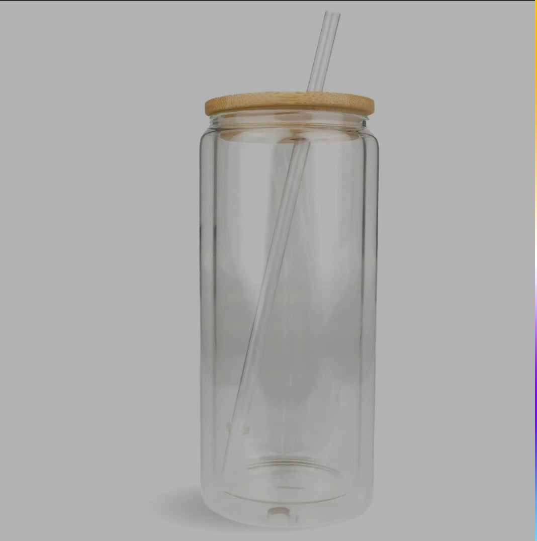 16oz Glass Snowglobe Tumbler