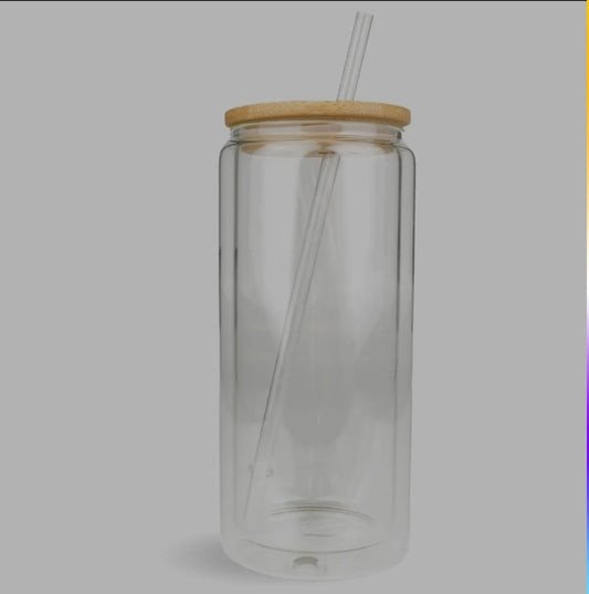 16oz Glass Snowglobe Tumbler