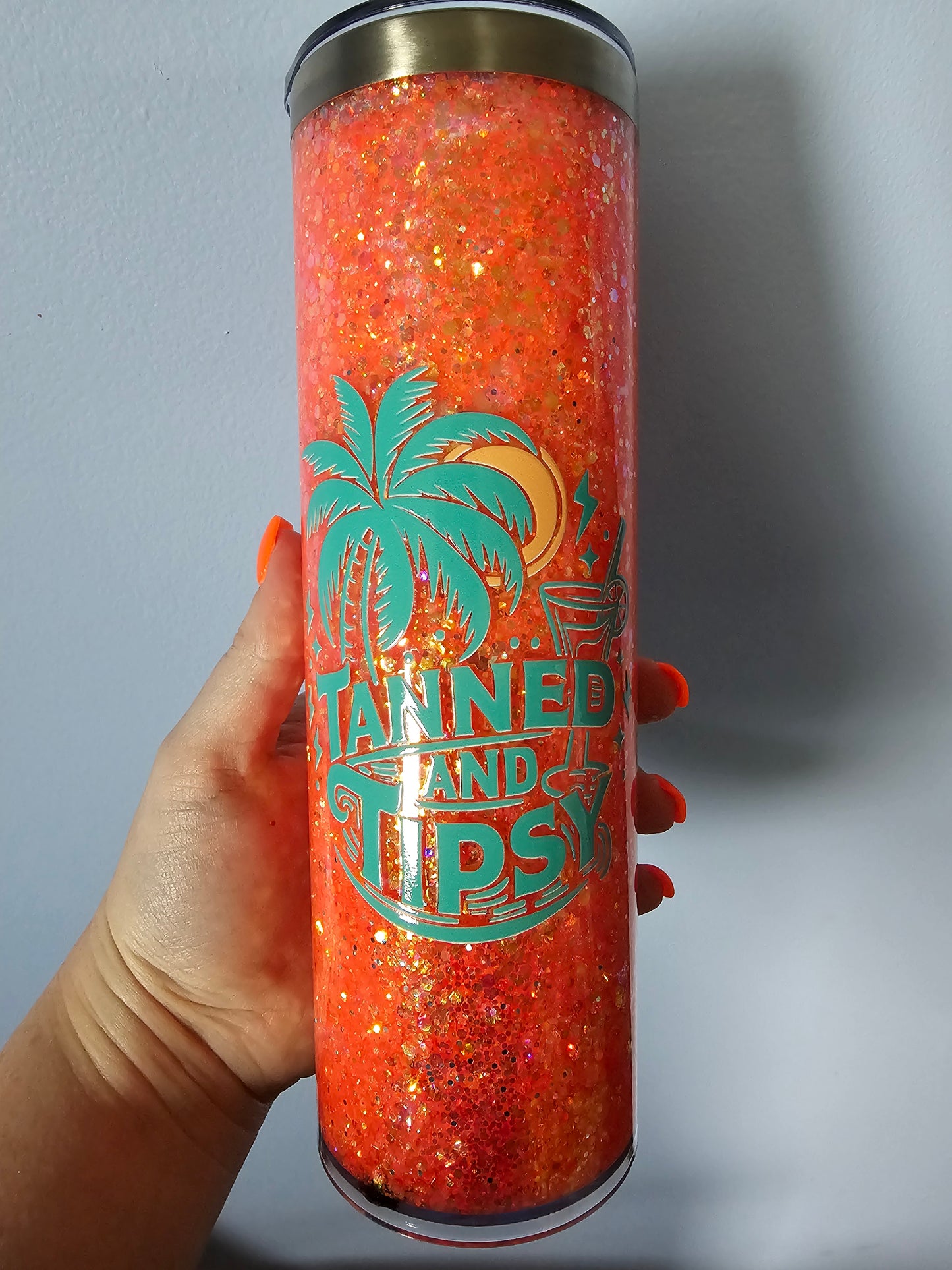 Pre-made 20oz stainless steel snowglobe tumbler