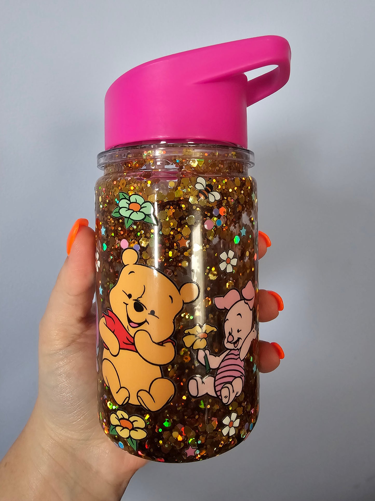 Pre-made 10oz acrylic kids snowglobe cup