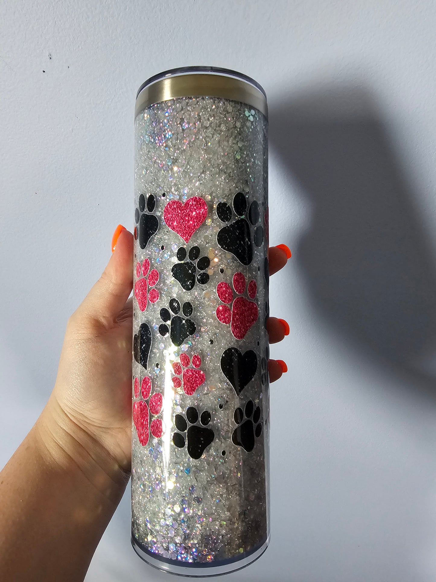 Pre-made 20oz stainless steel snowglobe tumbler