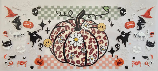 Leopard pumpkin checkered smiles & flowers