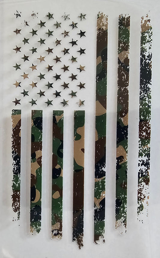 Distressed camo flag