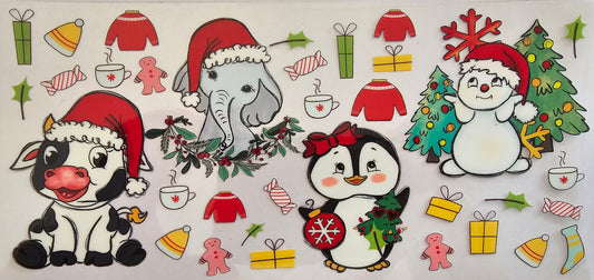 Christmas elephant & penguin