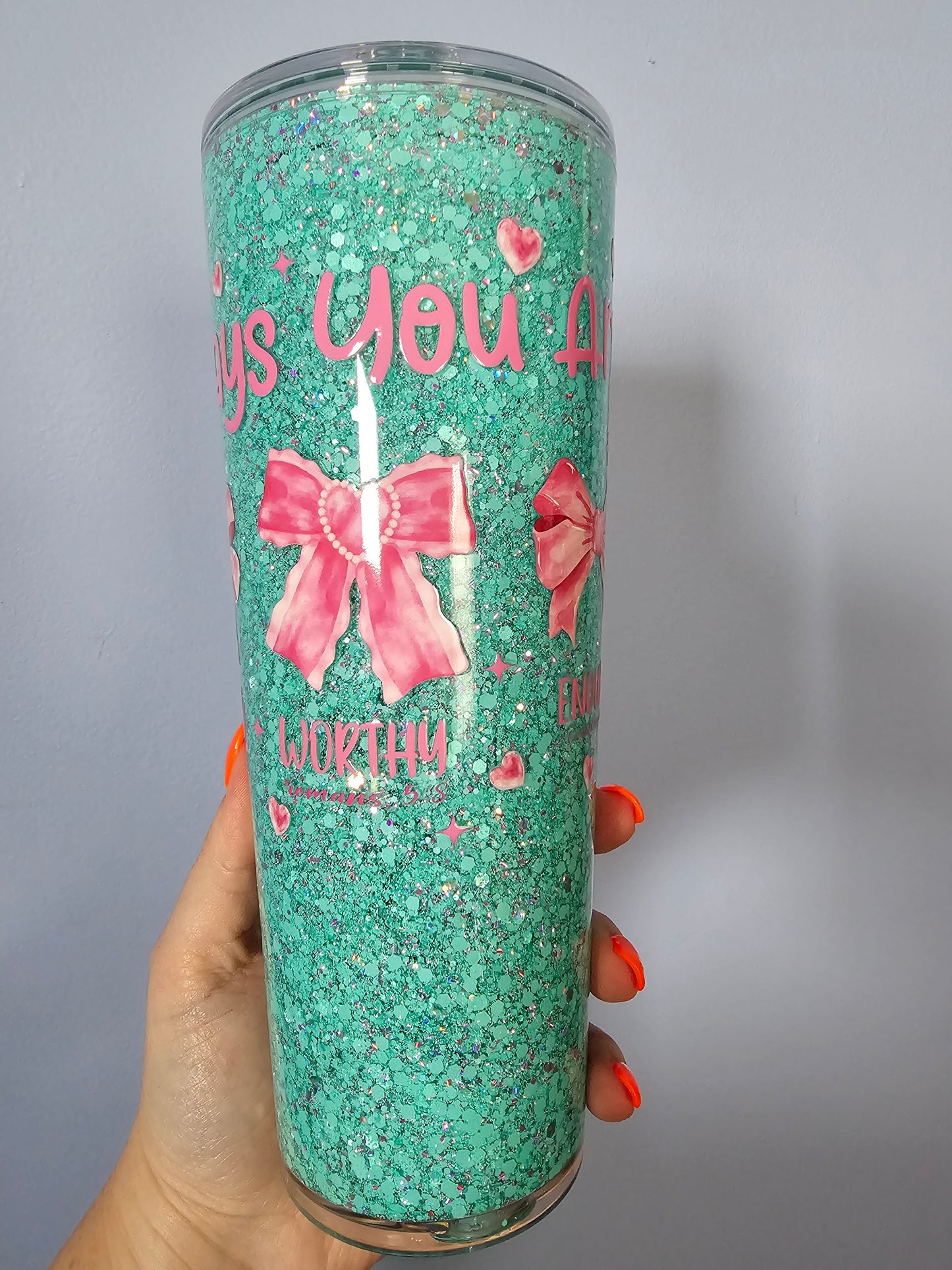 Pre-made 20oz stainless steel snowglobe tumbler