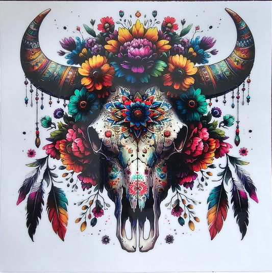 Floral steer skull