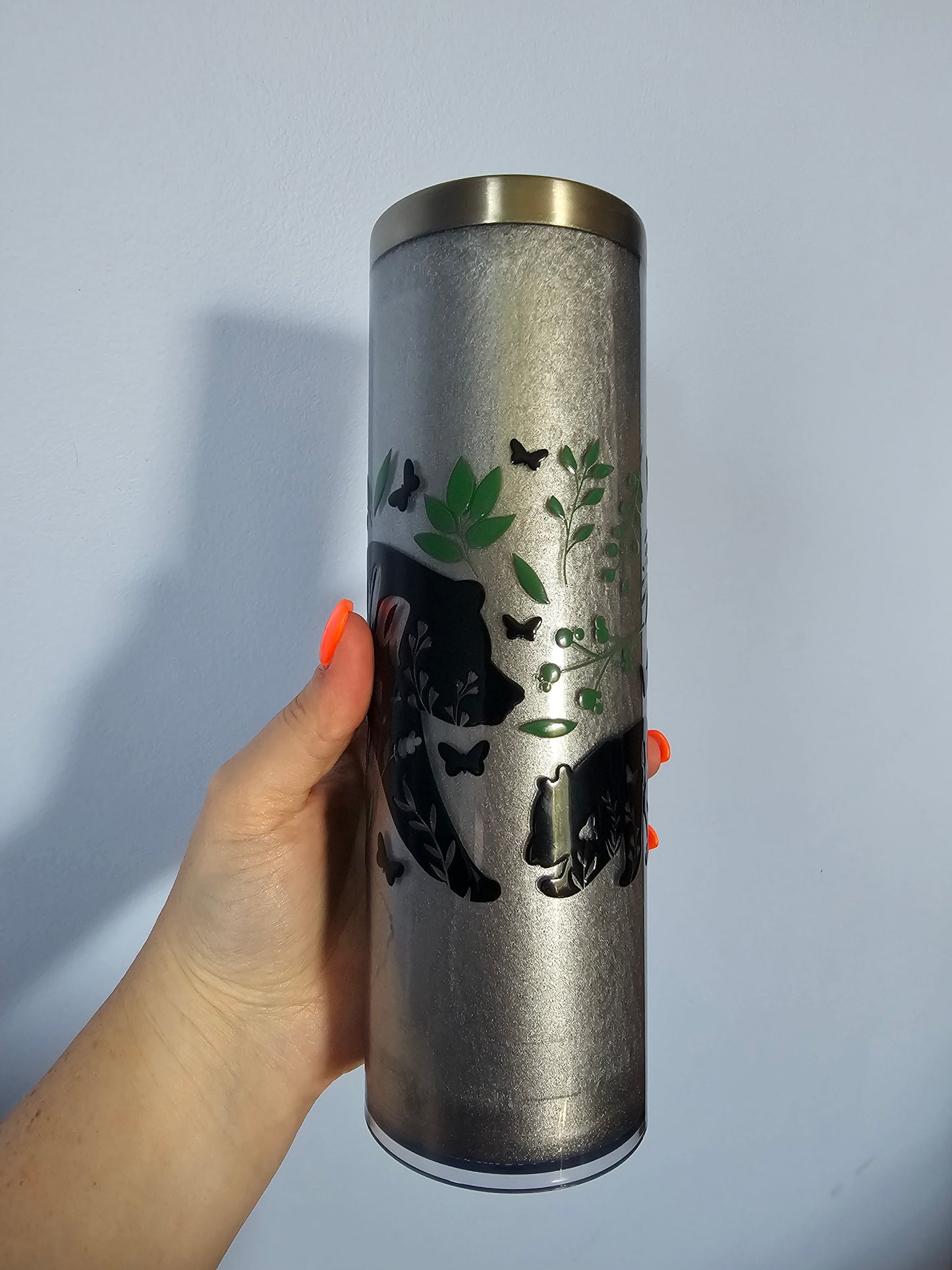 Pre-made 20oz stainless steel shimmer tumbler