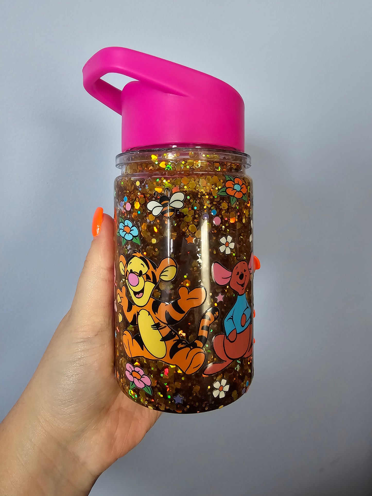 Pre-made 10oz acrylic kids snowglobe cup
