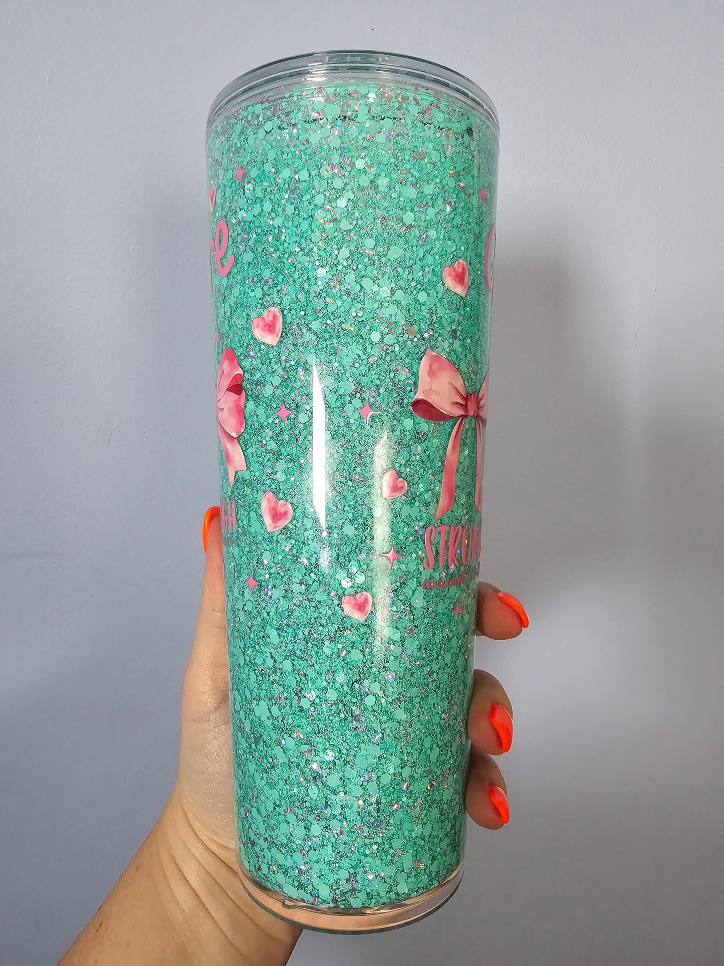 Pre-made 20oz stainless steel snowglobe tumbler