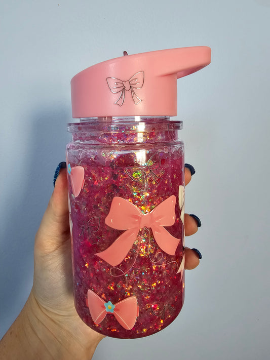Pre-made 10oz acrylic kids snowglobe cup