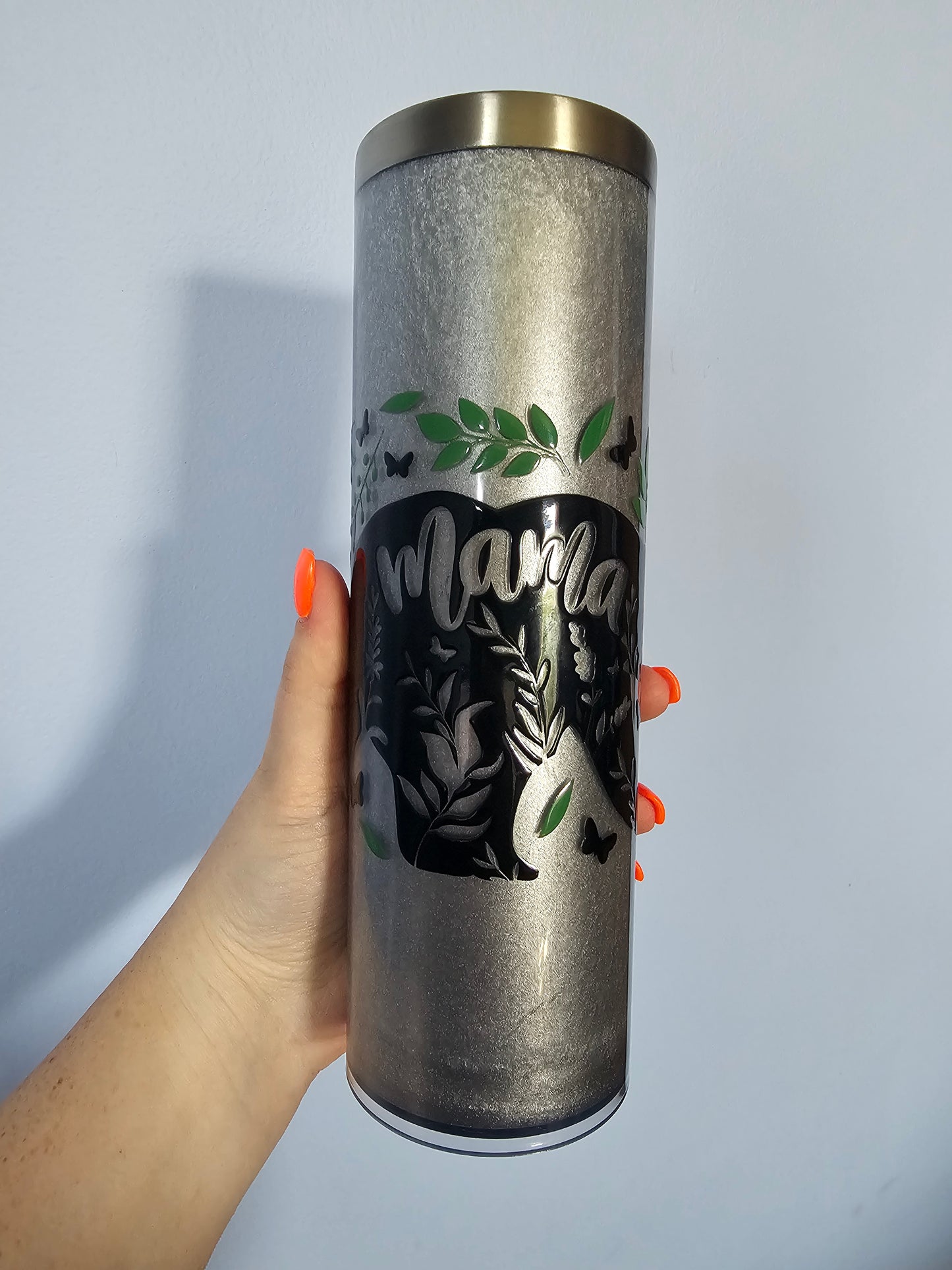 Pre-made 20oz stainless steel shimmer tumbler
