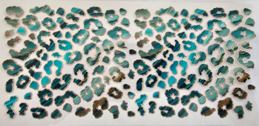 Teal & brown leopard print