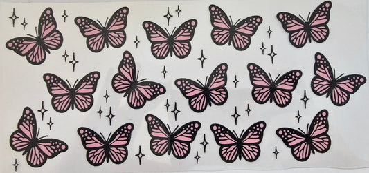 Pink & black butterflies & stars
